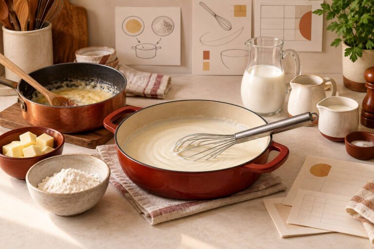 Salsa bechamel sin grumos: proporciones y punto exacto