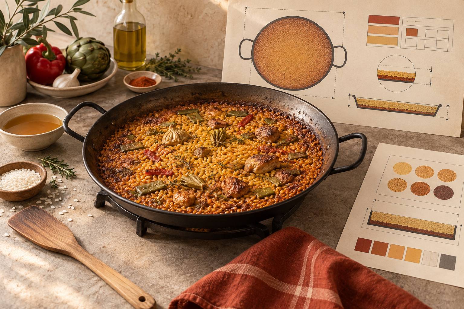 Illustration éditoriale du sujet : Socarrat: cómo conseguirlo sin quemar el arroz