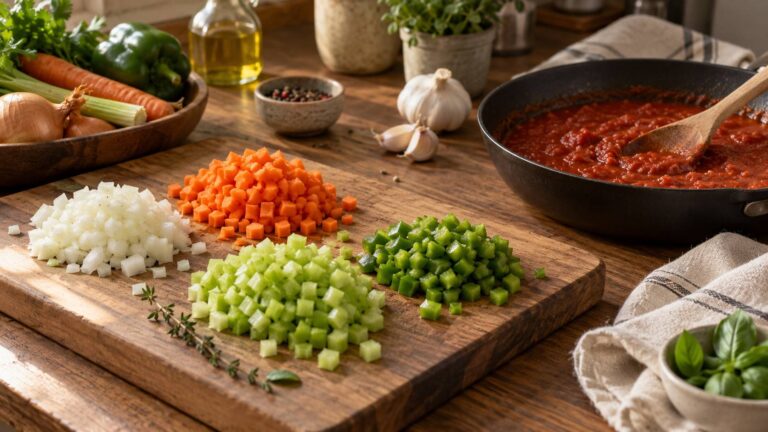 Mirepoix y sofrito: qué aporta cada base aromática