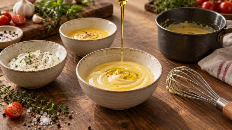 Emulsiones calientes rotas: holandesa, beurre blanc y alioli